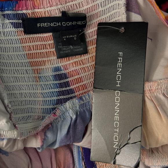 French Connection Top Womens 0 Multicolor Floral Abstract Peplum Cami Tank - Picture 3 of 10